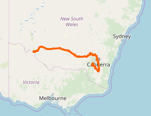 map of Murrumbidgee River, Australia